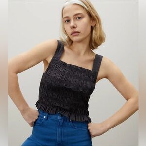 Everlane The Smock Cami Tank Top in Black